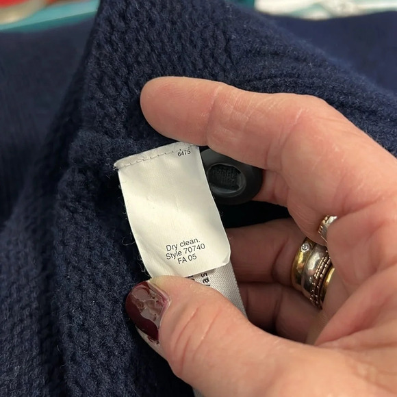 Men’s J. Crew Navy Lambswool hatter Button Pullover Sweater XL - Picture 7 of 7